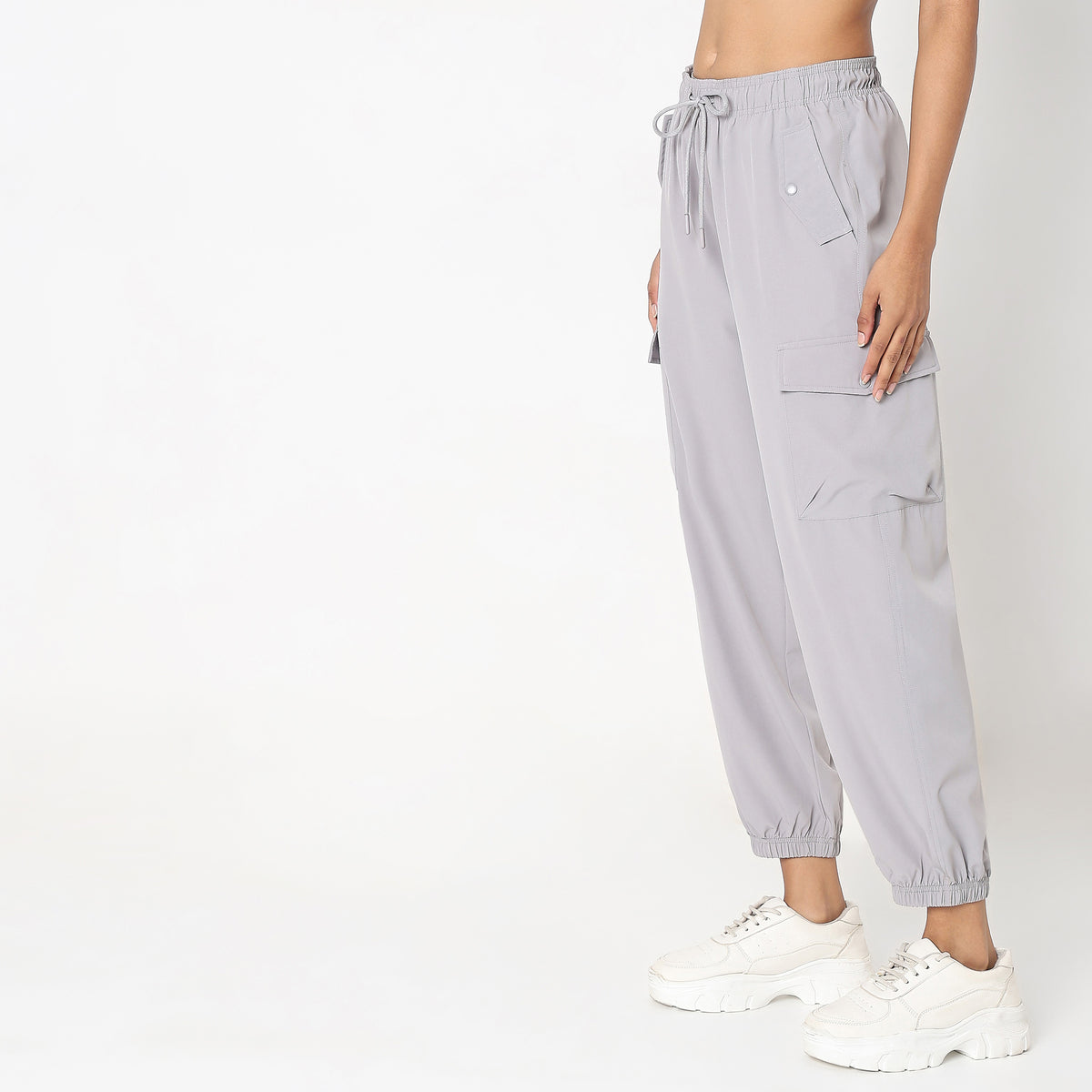 Solid Ribbed Joggers