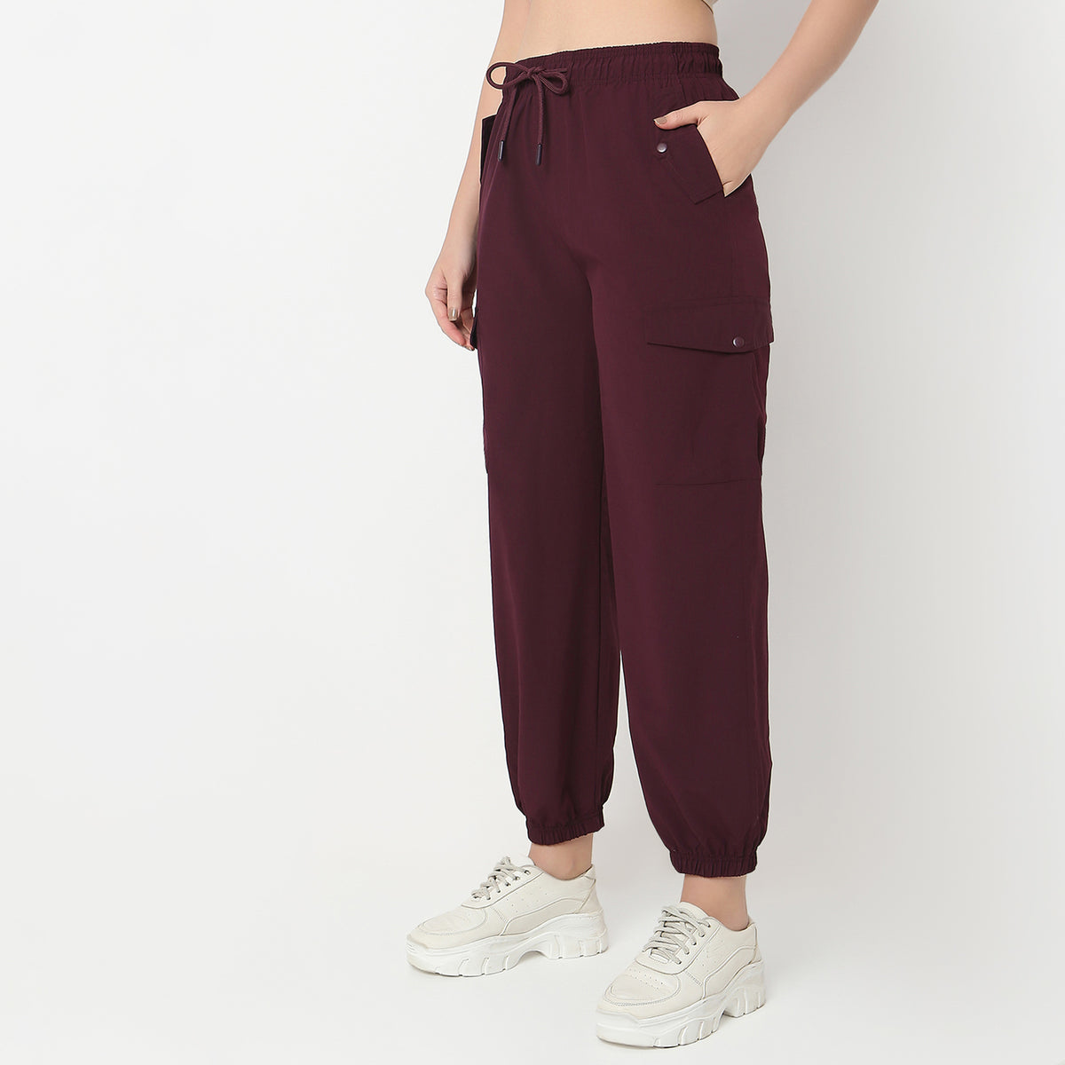 Solid Ribbed Joggers