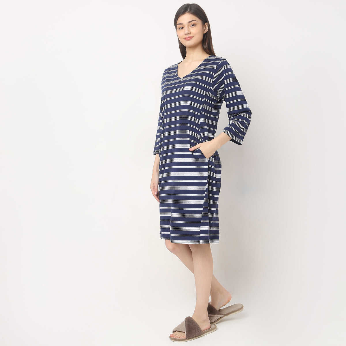 Regular Fit Striped Gown