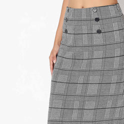 Slim Fit Houndstooth High Rise Skirts