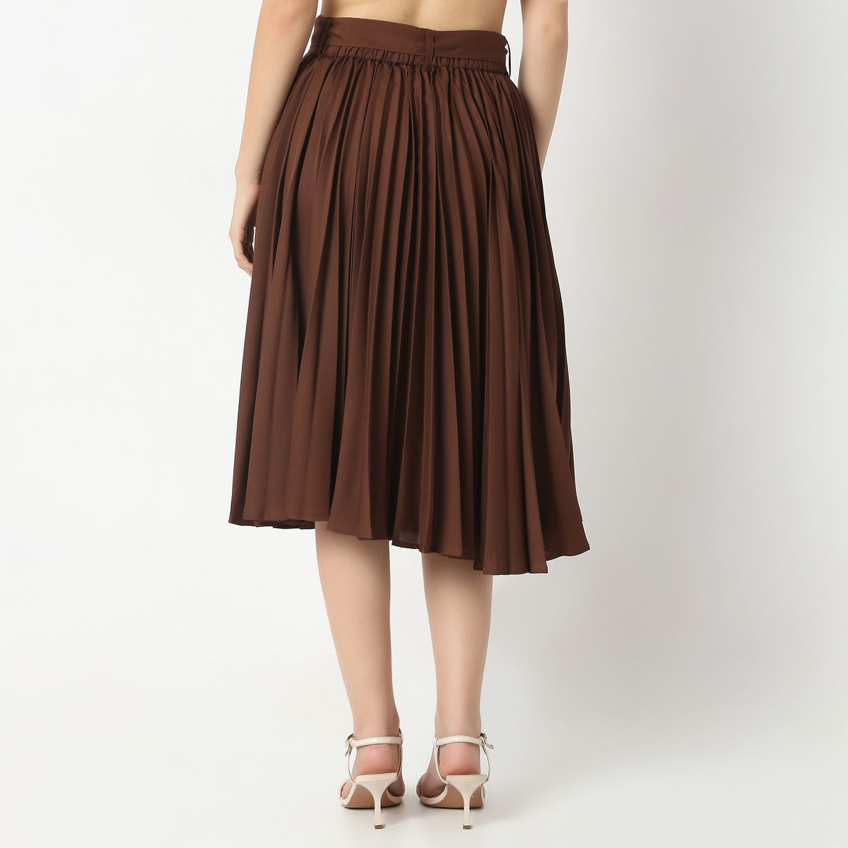 Regular Fit Solid Mid Rise Skirts