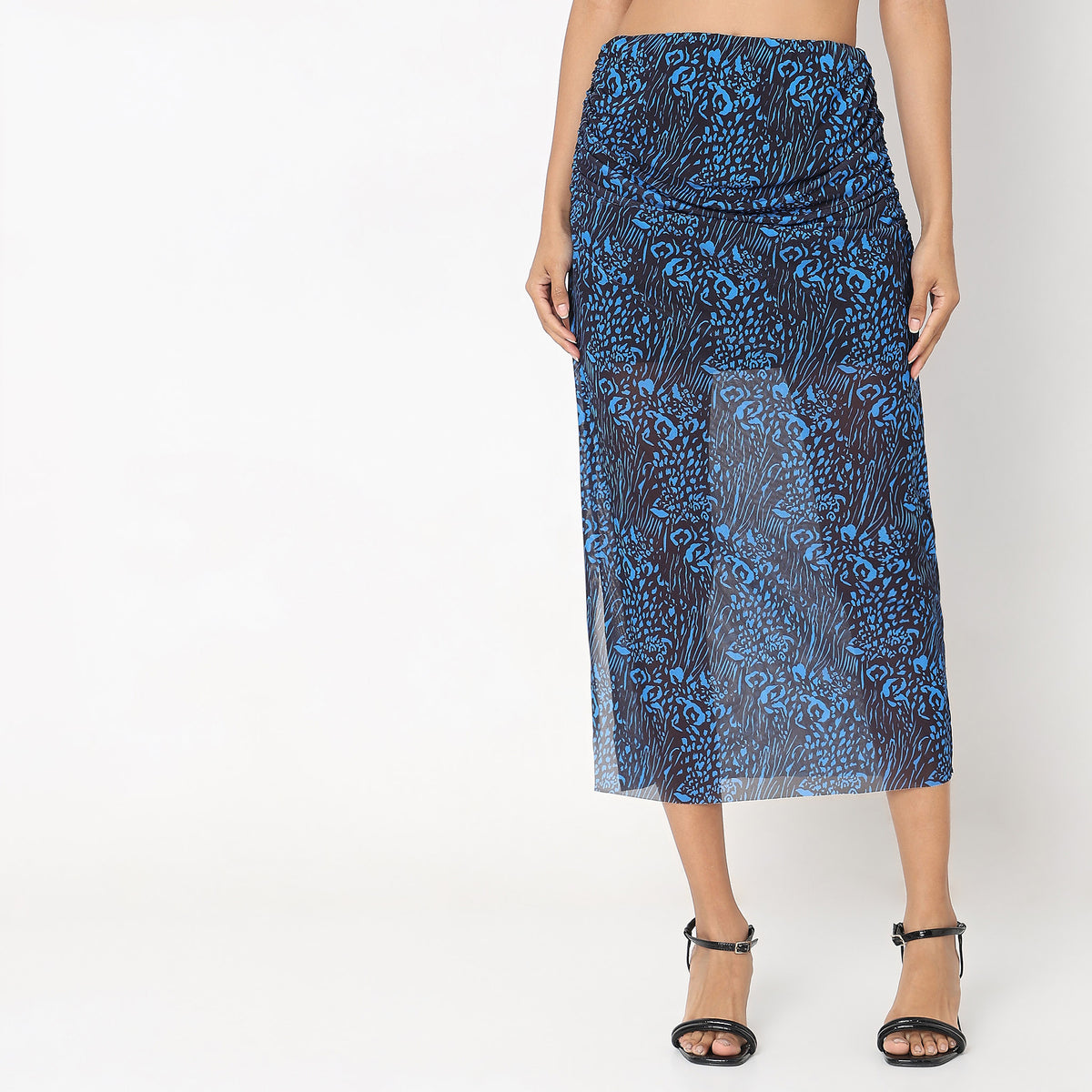 Slim Fit Printed High Rise Skirts