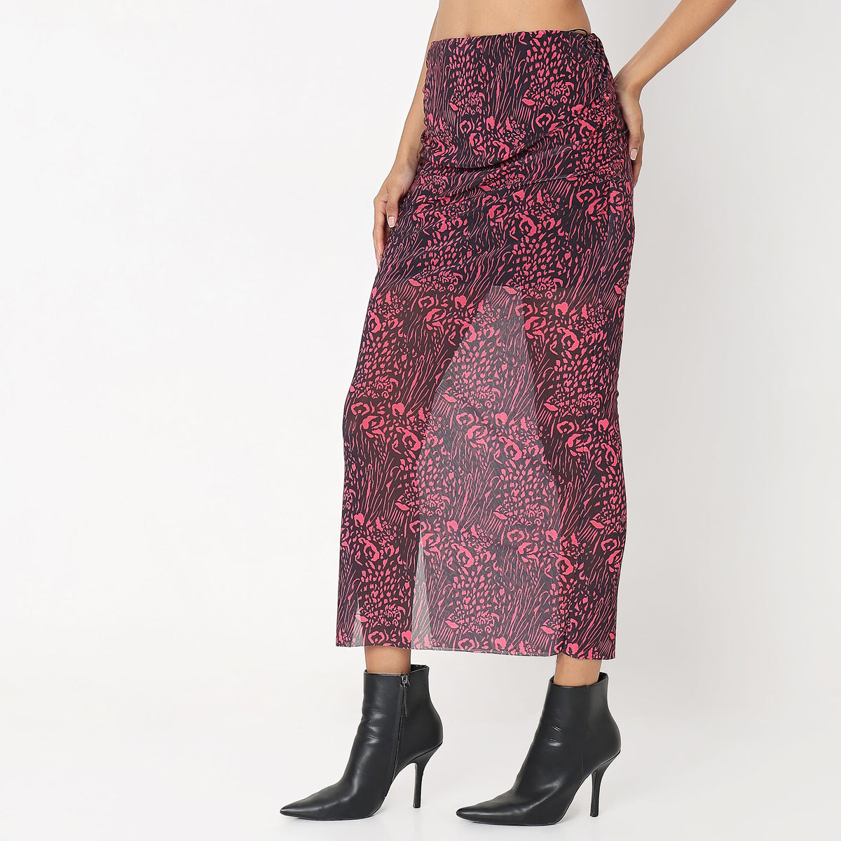 Slim Fit Printed High Rise Skirts