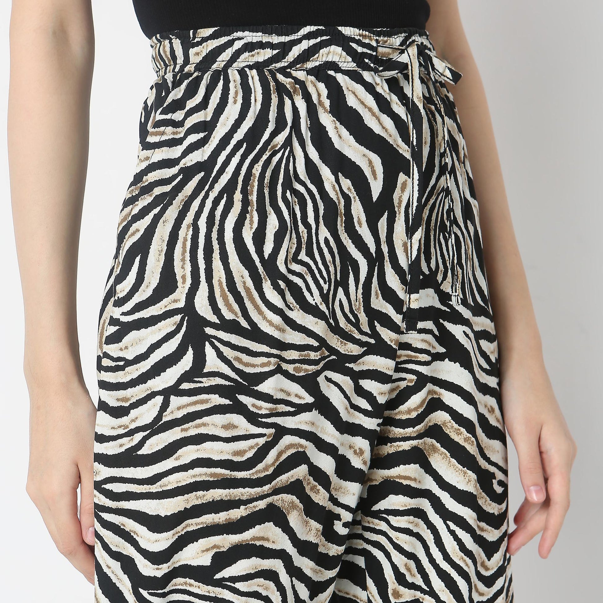 Regular Fit Animal Print Mid Rise Joggers