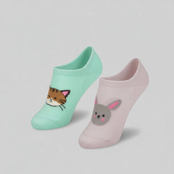 Women Cotton Animal Print Socks - Pack of 2