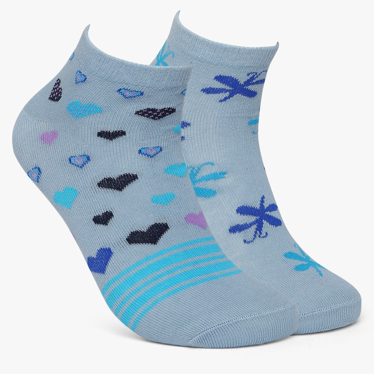 Womens Cotton Printed Socks (Pack of 2)