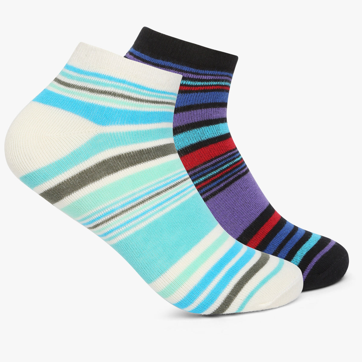 Womens Cotton Striped Socks (Pack of 2)