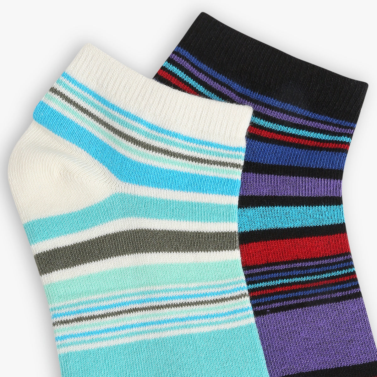 Womens Cotton Striped Socks (Pack of 2)