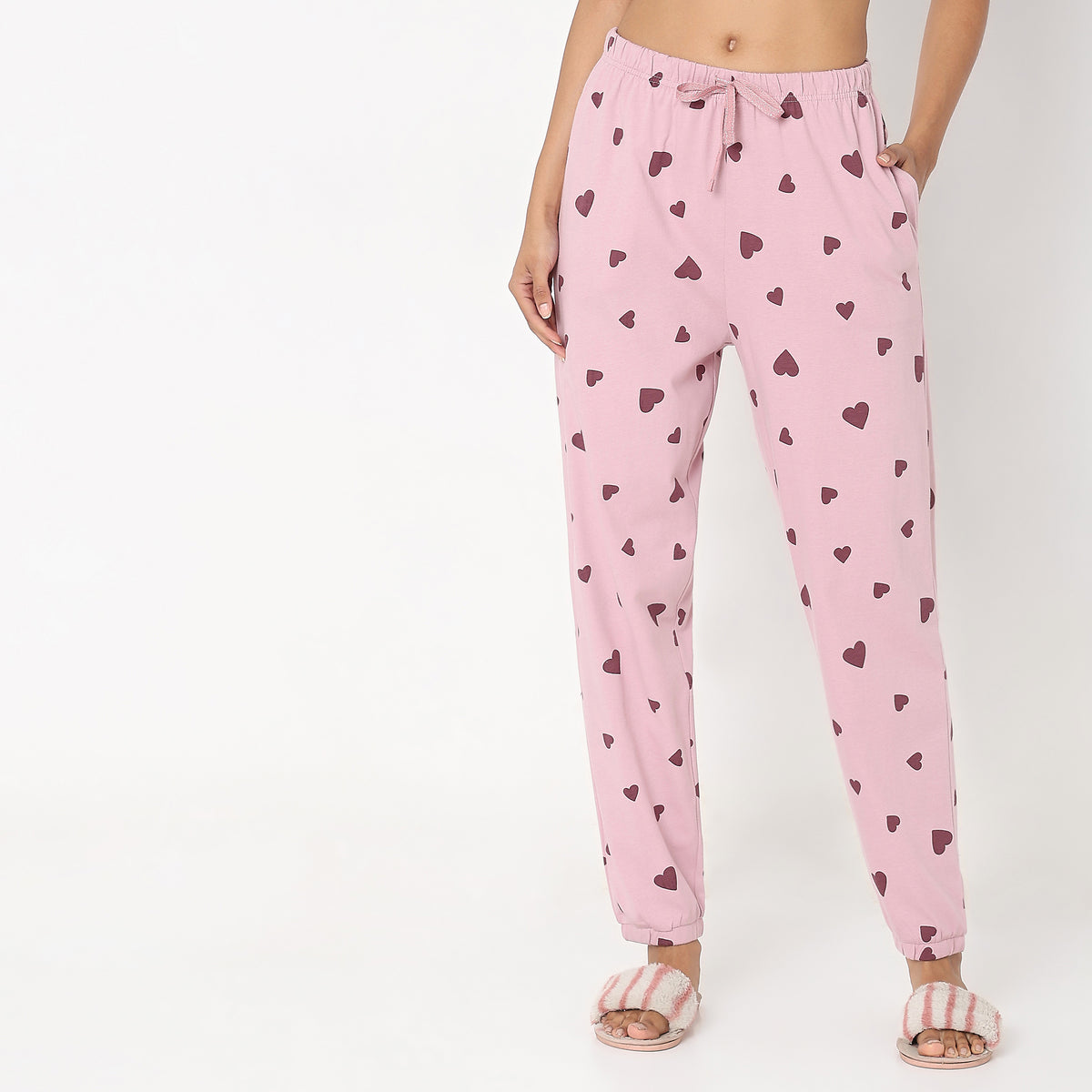 Regular Fit Heart T-Shirt with Pyjama Sleepwear Set