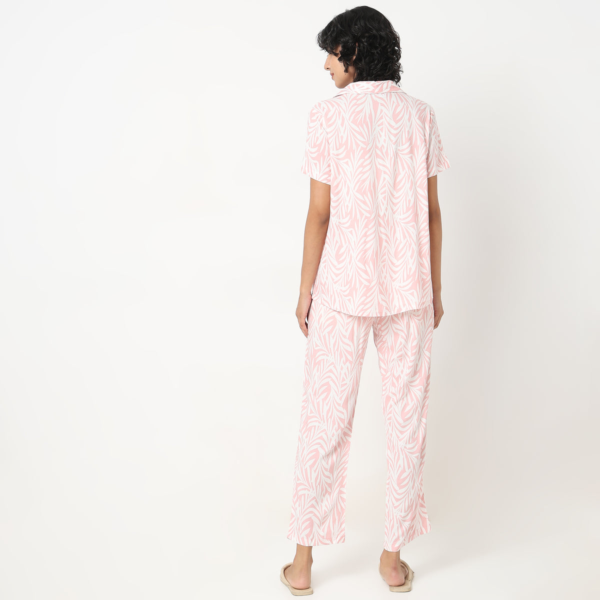 Regular Fit Floral Top with Pyjama Set