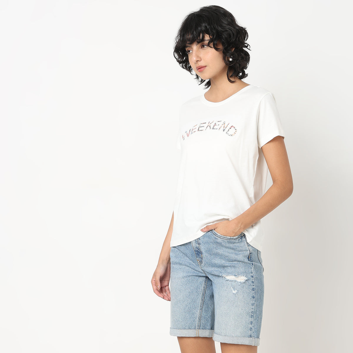 Regular Fit Solid T-Shirt