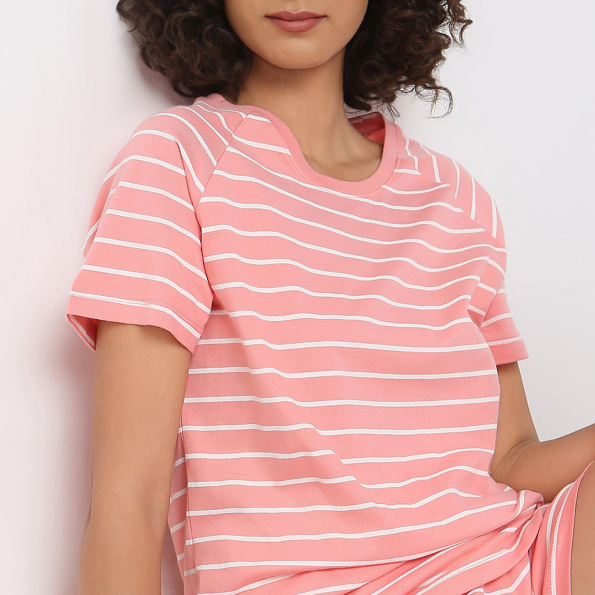 Regular Fit Striped Lounge Top