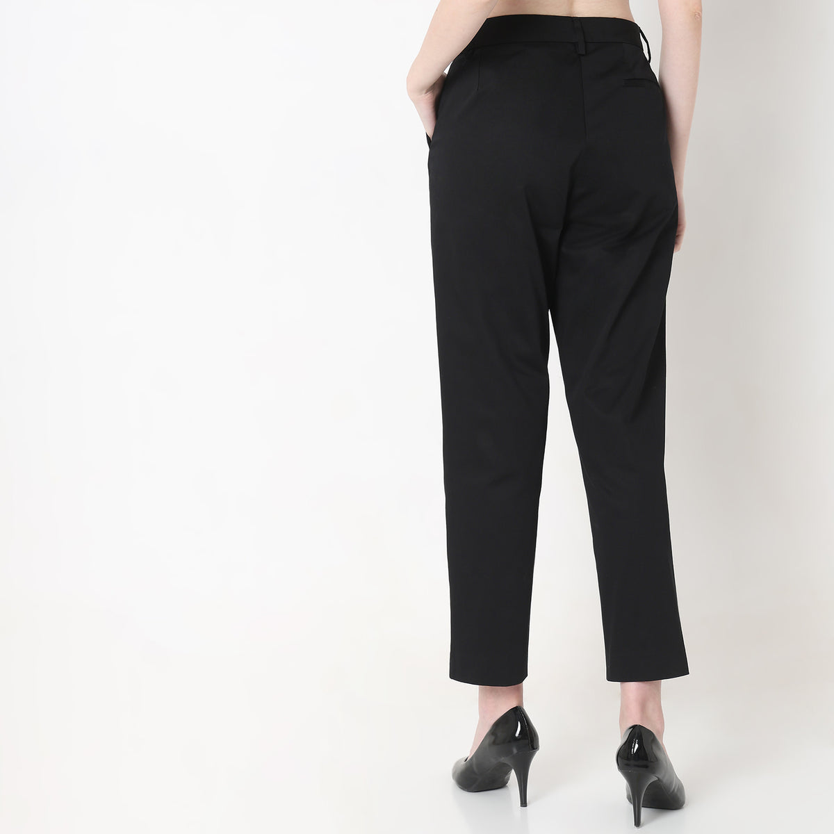 Regular Fit Solid Trousers