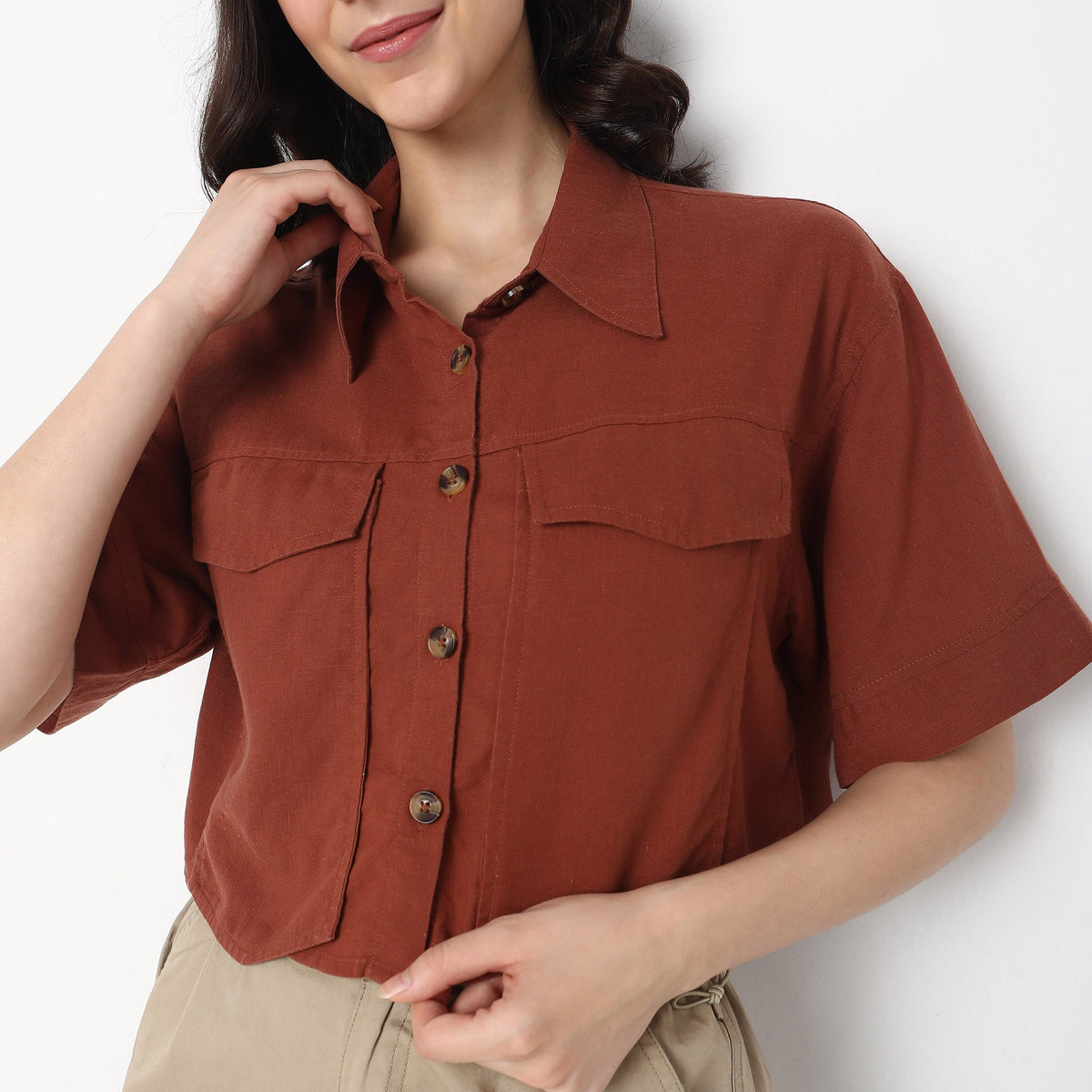 Regular Fit Solid Shirt