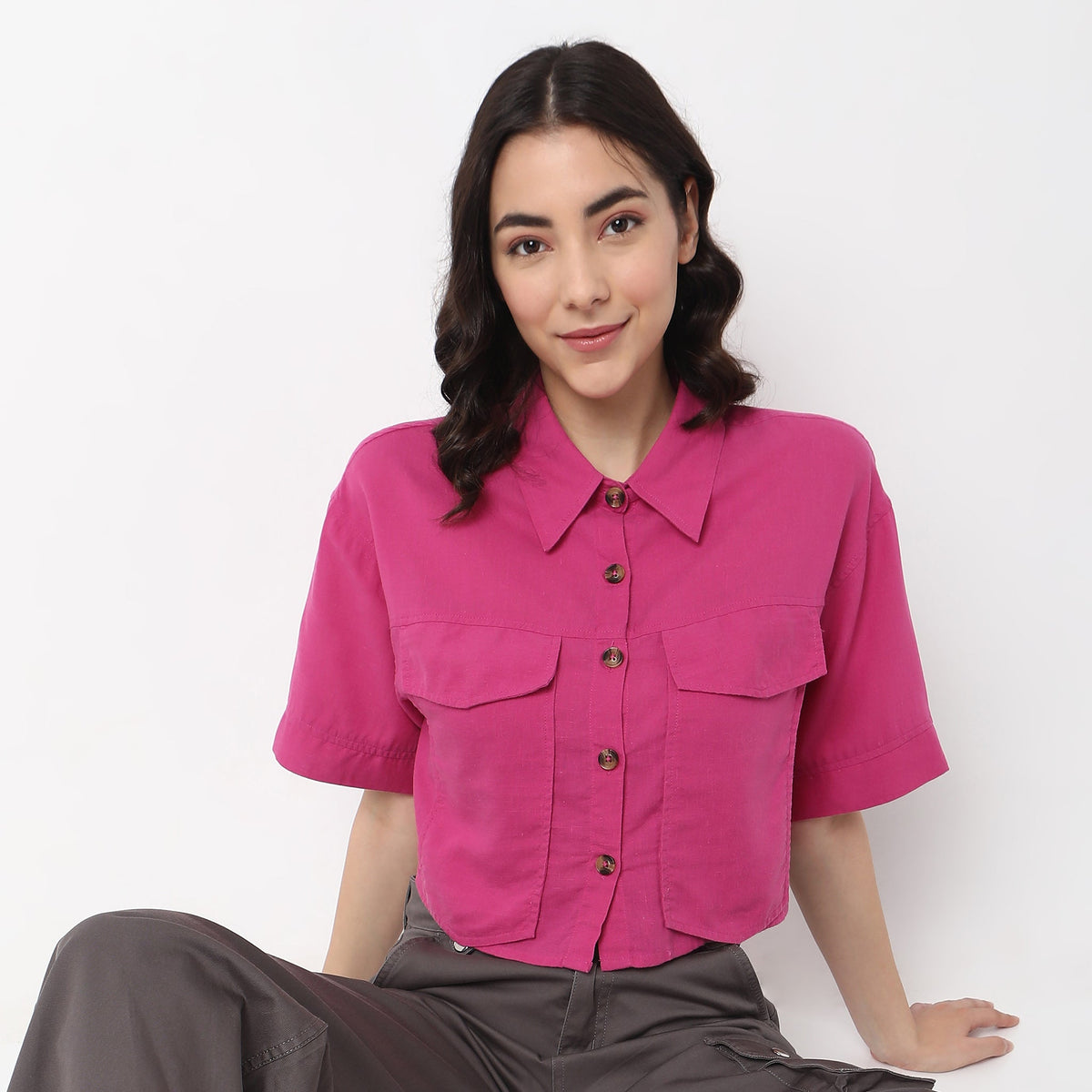 Regular Fit Solid Shirt