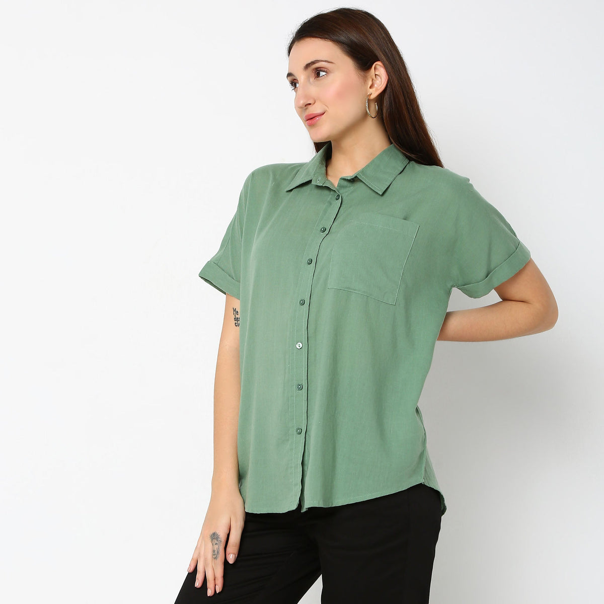 Regular Fit Solid Shirt