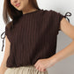 Betty Fashion Dolman Sleeve Top With Extended Shoulder With Drawstring Tie Detail