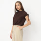 Betty Fashion Dolman Sleeve Top With Extended Shoulder With Drawstring Tie Detail