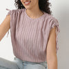 Betty Fashion Dolman Sleeve Top With Extended shoulder With Drawstring Tie Detail