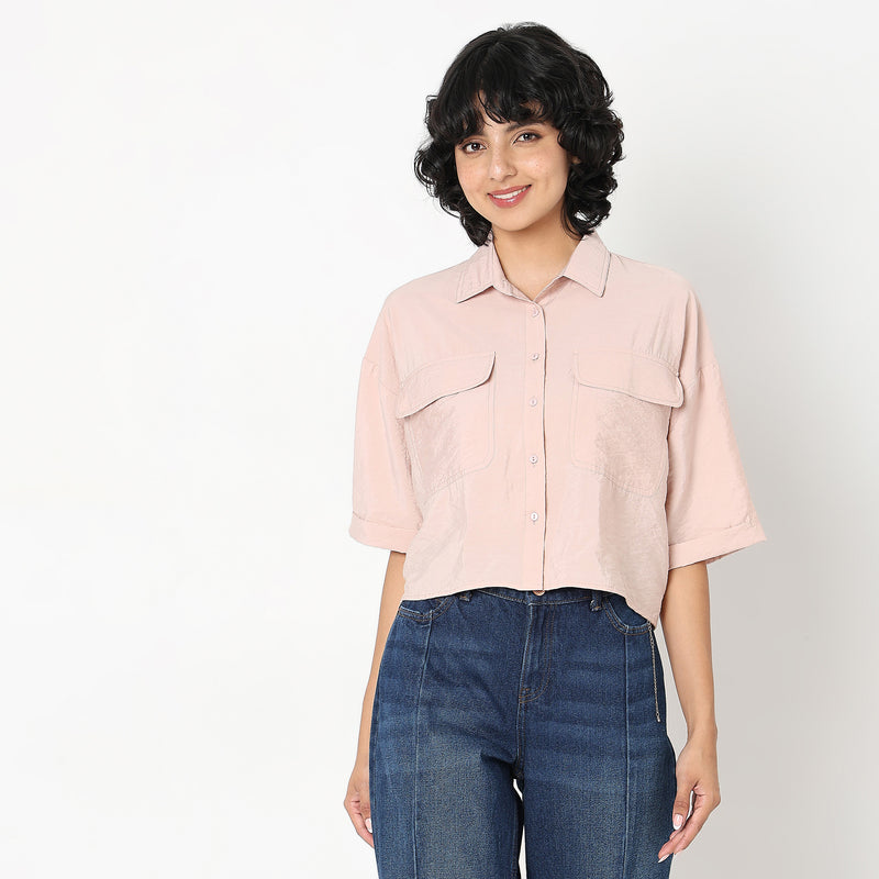 Regular Fit Solid Shirt