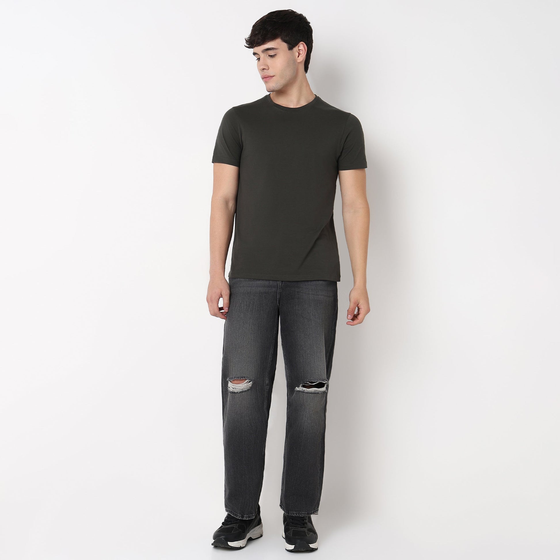 Regular Fit Solid T-Shirt