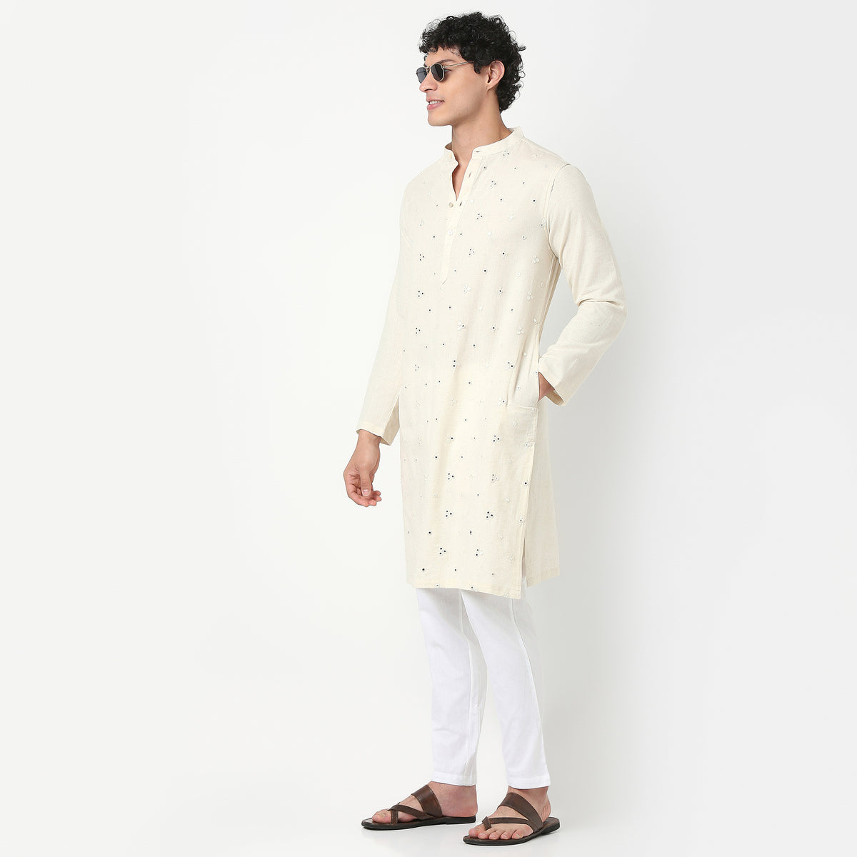 Slim Fit Solid Mid Rise Pyjamas