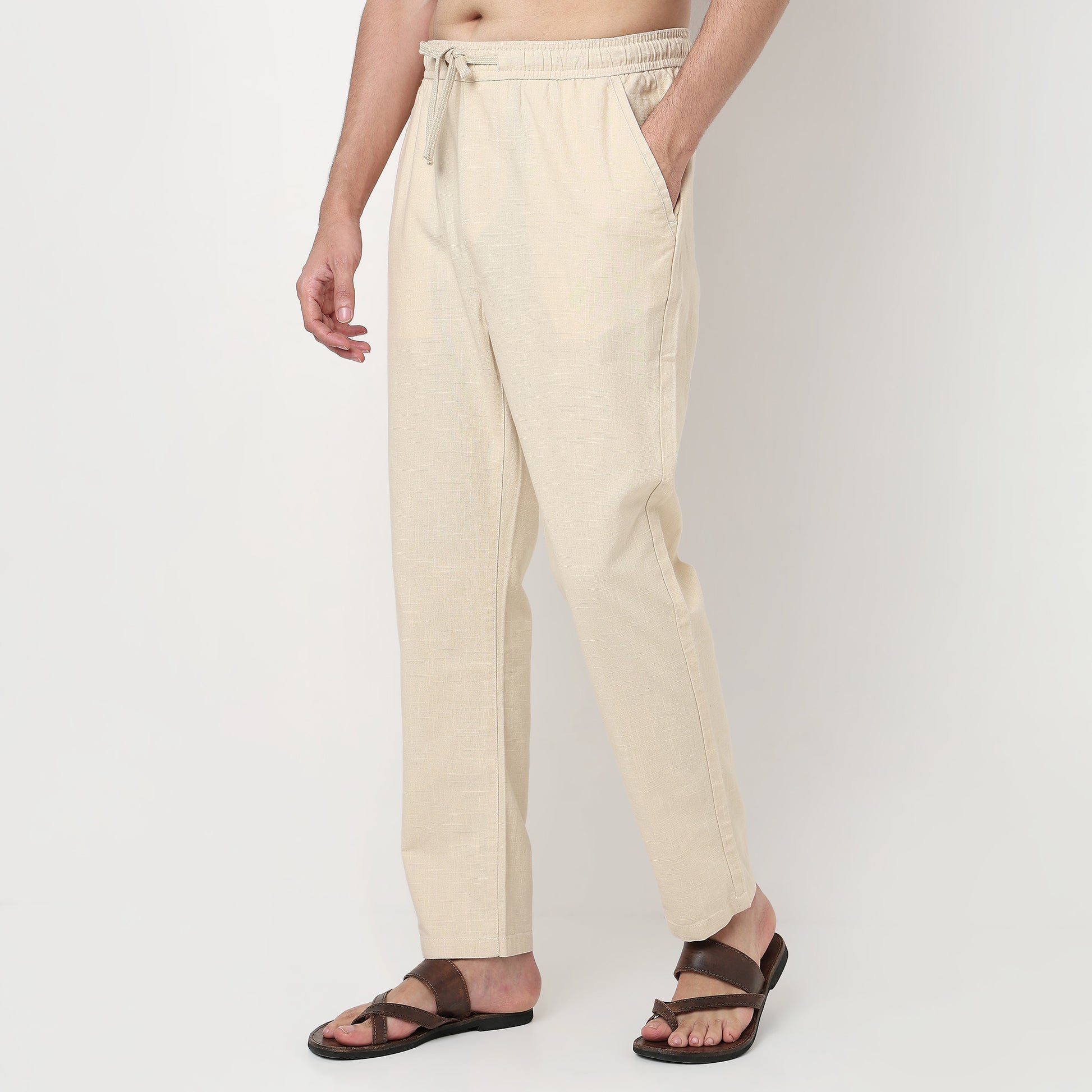 Buy Men Regular Fit Solid Regular Length Mid Rise Pants  - Style Union