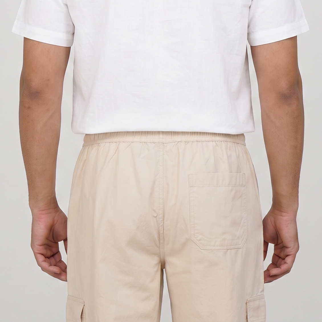 Cotton Solid Mid Rise Cargos