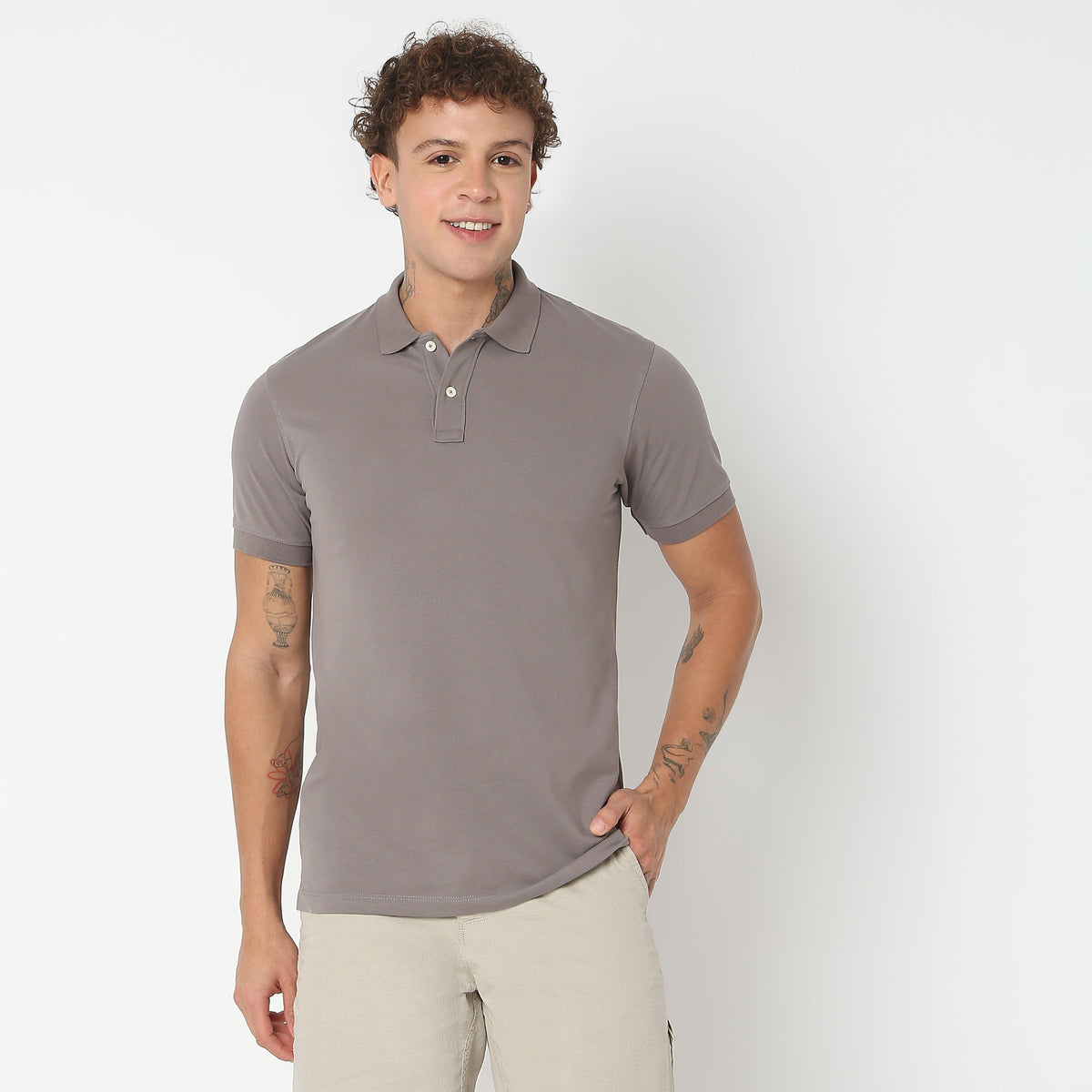 Regular Fit Solid Polo T-Shirt