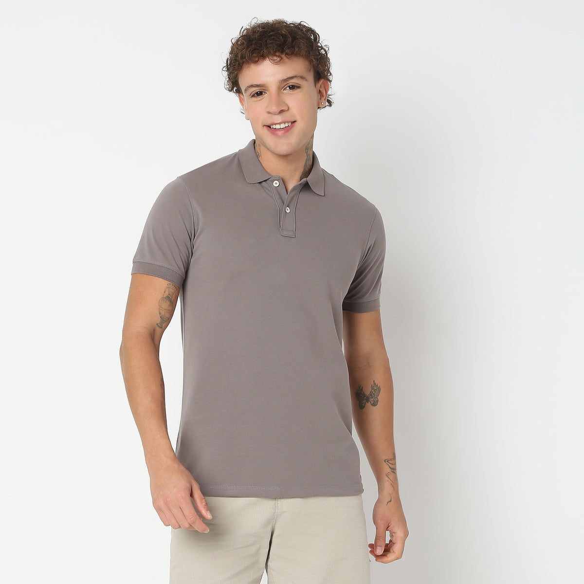 Regular Fit Solid Polo T-Shirt