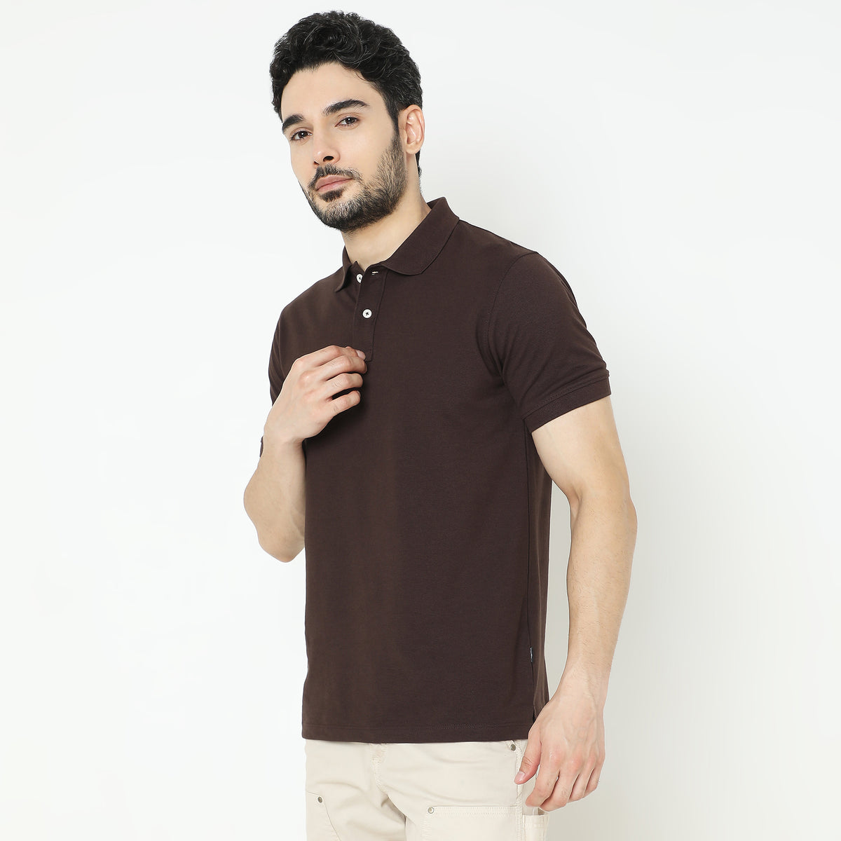 Regular Fit Solid Polo T-Shirt