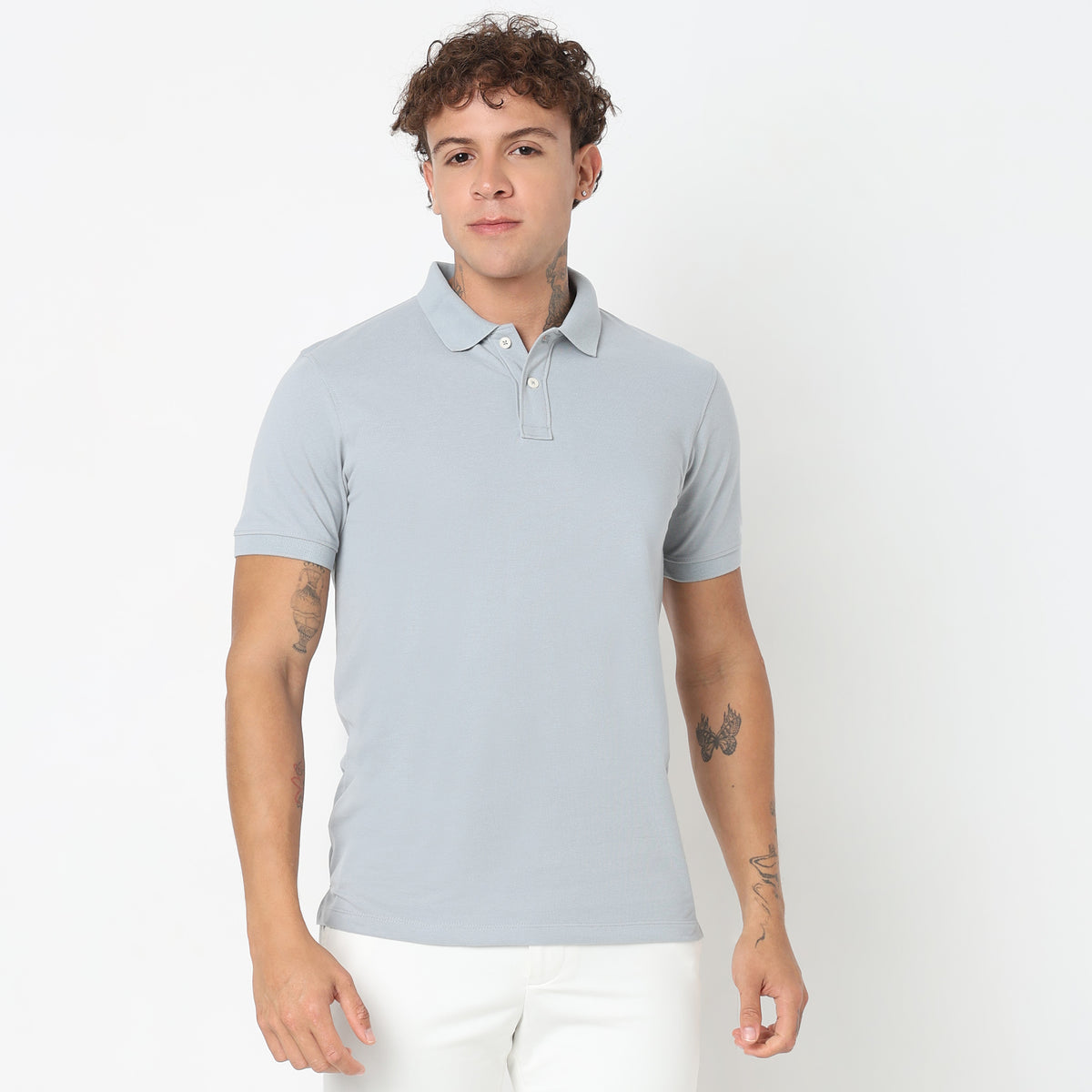 Regular Fit Solid Polo T-shirt