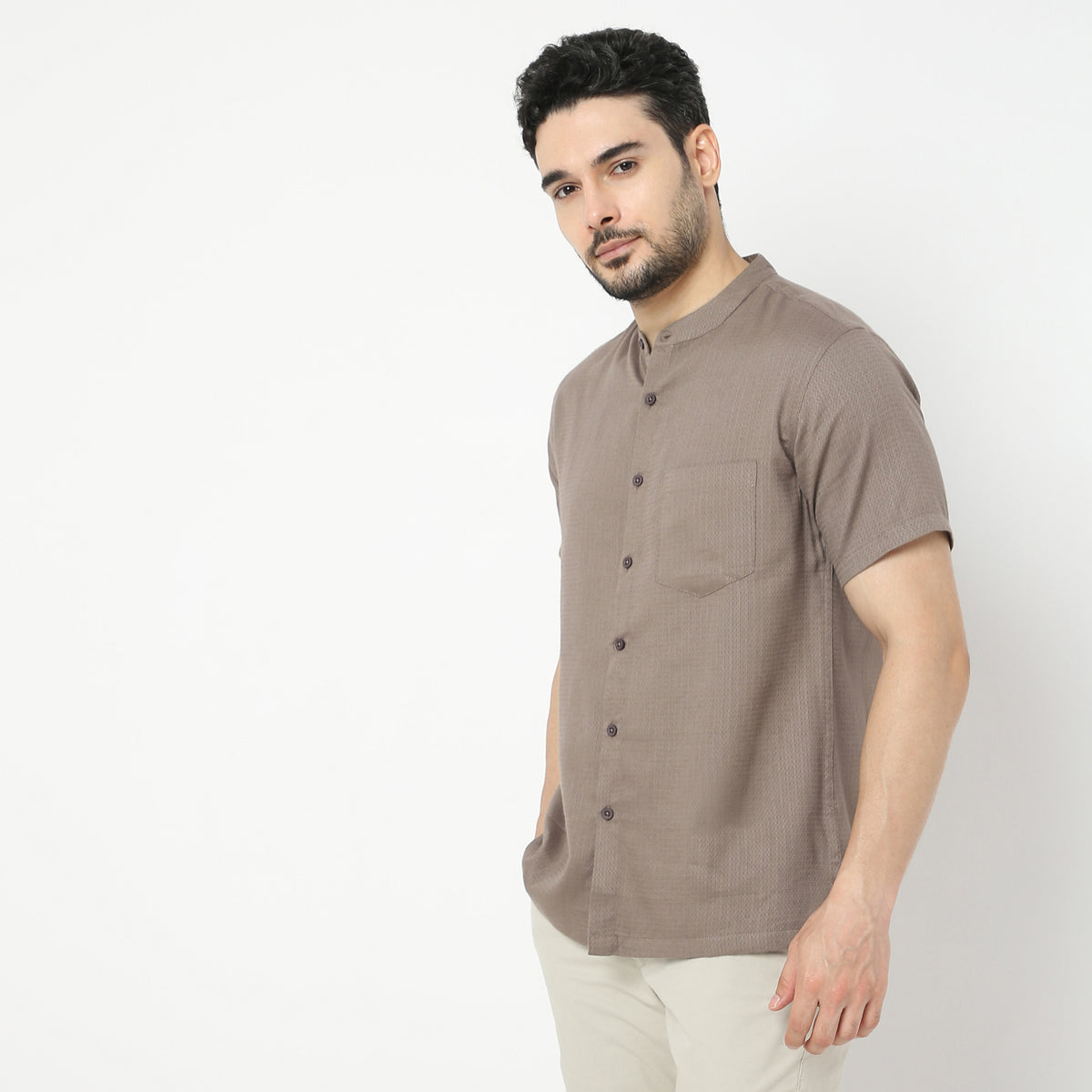 Regular Fit Solid Shirt