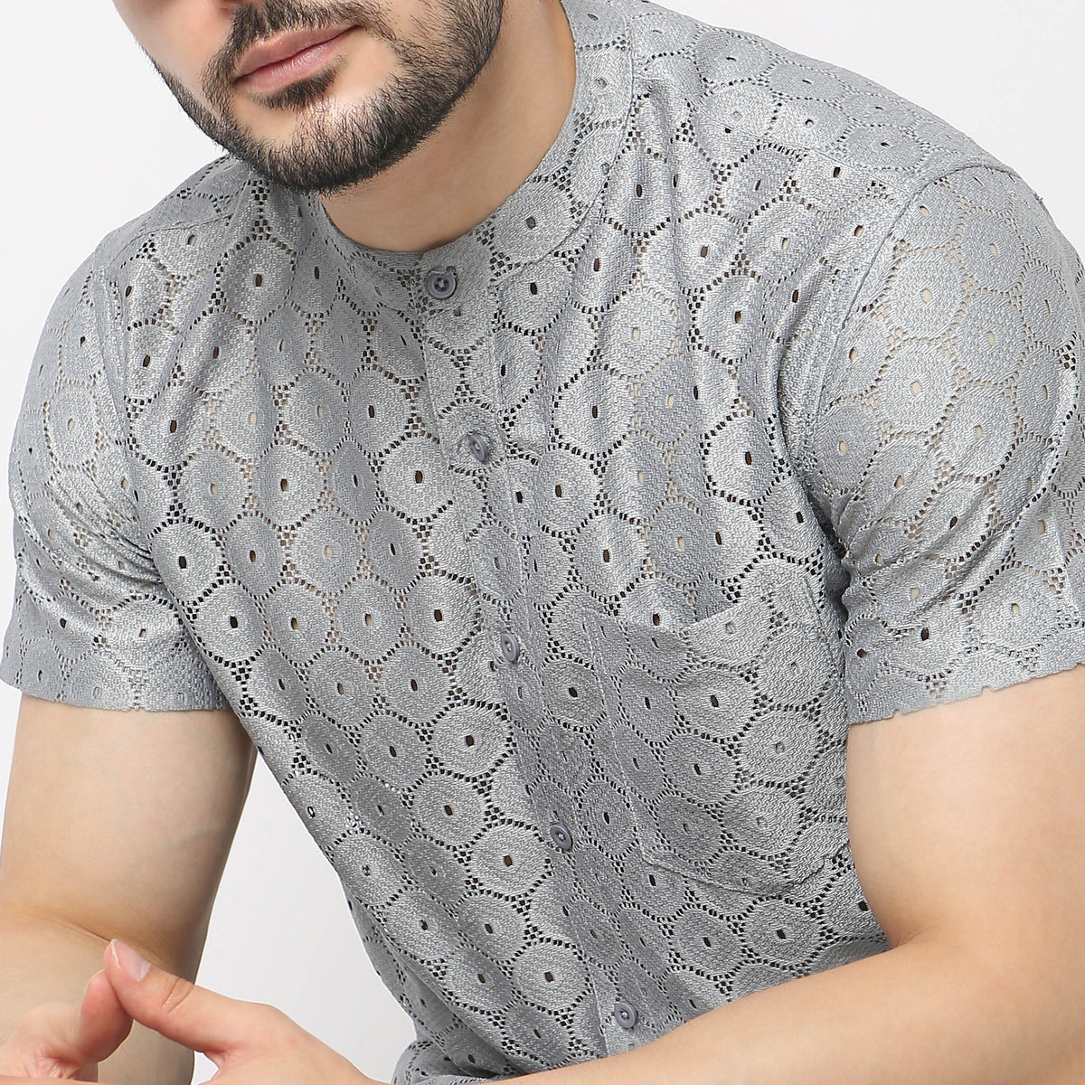 Regular Fit Crochet Shirt