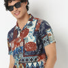 Camp Collar Short Length Printed Shirt