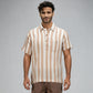 Cotton Striped Polo Neck Shirt