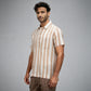 Cotton Striped Polo Neck Shirt