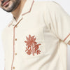 Relaxed Fit Embroidered Camp Collar Shirt