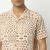 Relaxed Fit Printed Camp Collar Shirt