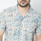 Relaxed Fit Digital Printed Camp Collar Shirt