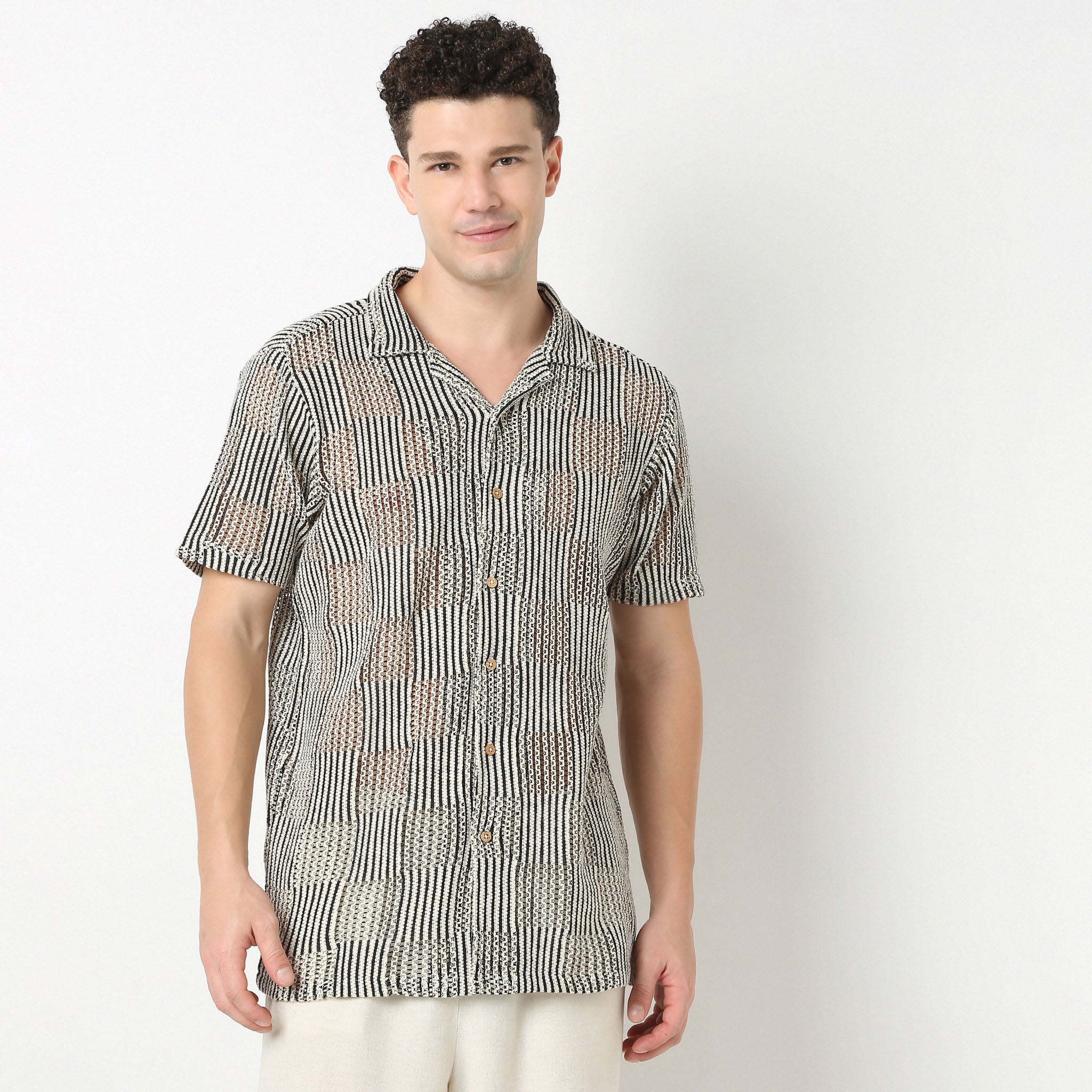 Relaxed Fit Cuban Lace Shirt