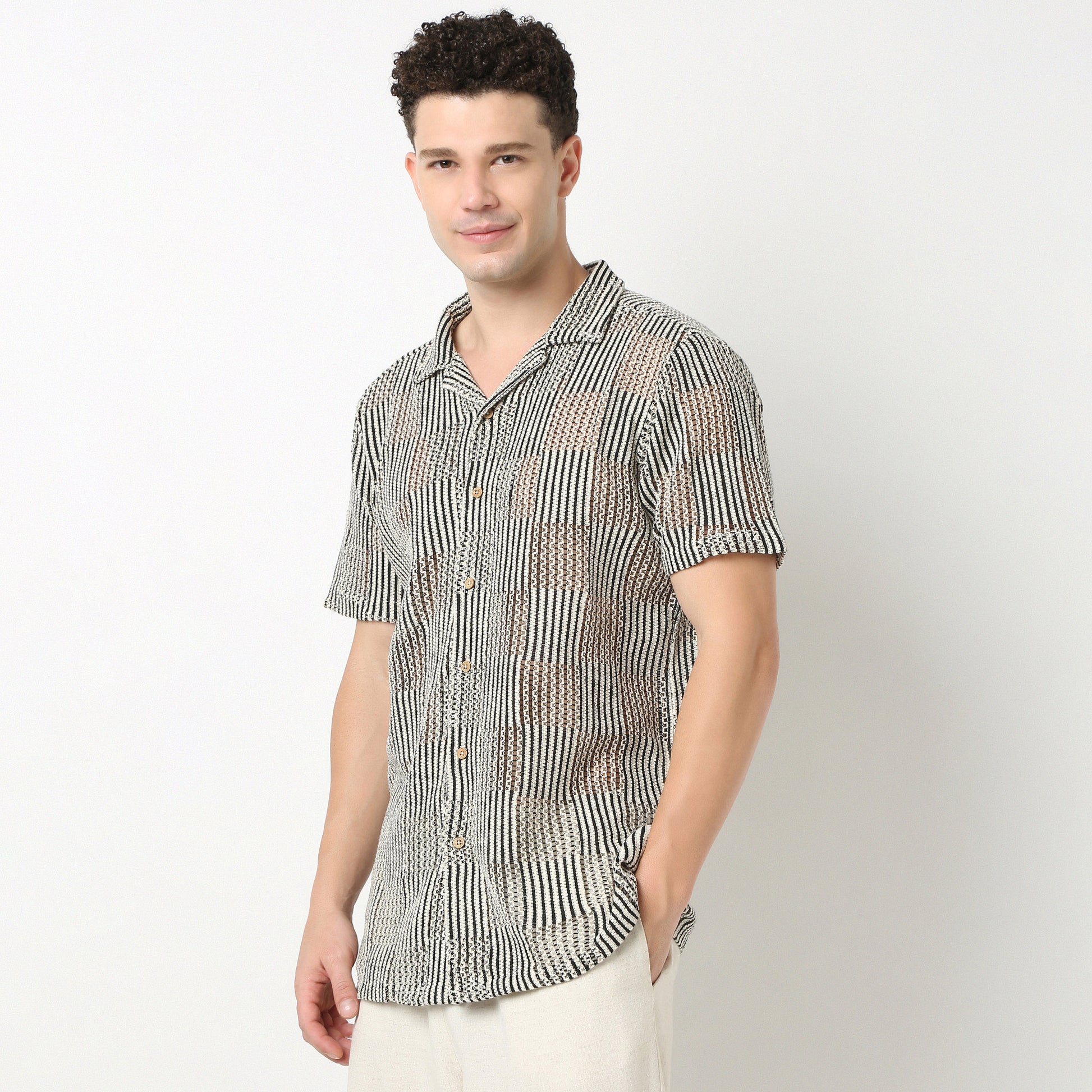 Relaxed Fit Cuban Lace Shirt