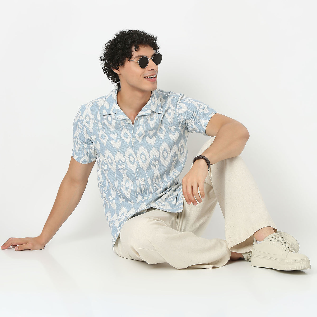 Camp Collar Short Length Printed Relaxed Fit Shirt