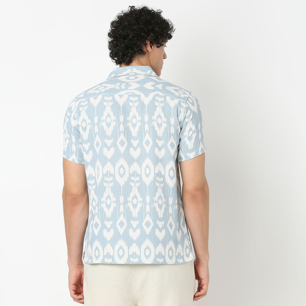 Camp Collar Short Length Printed Relaxed Fit Shirt