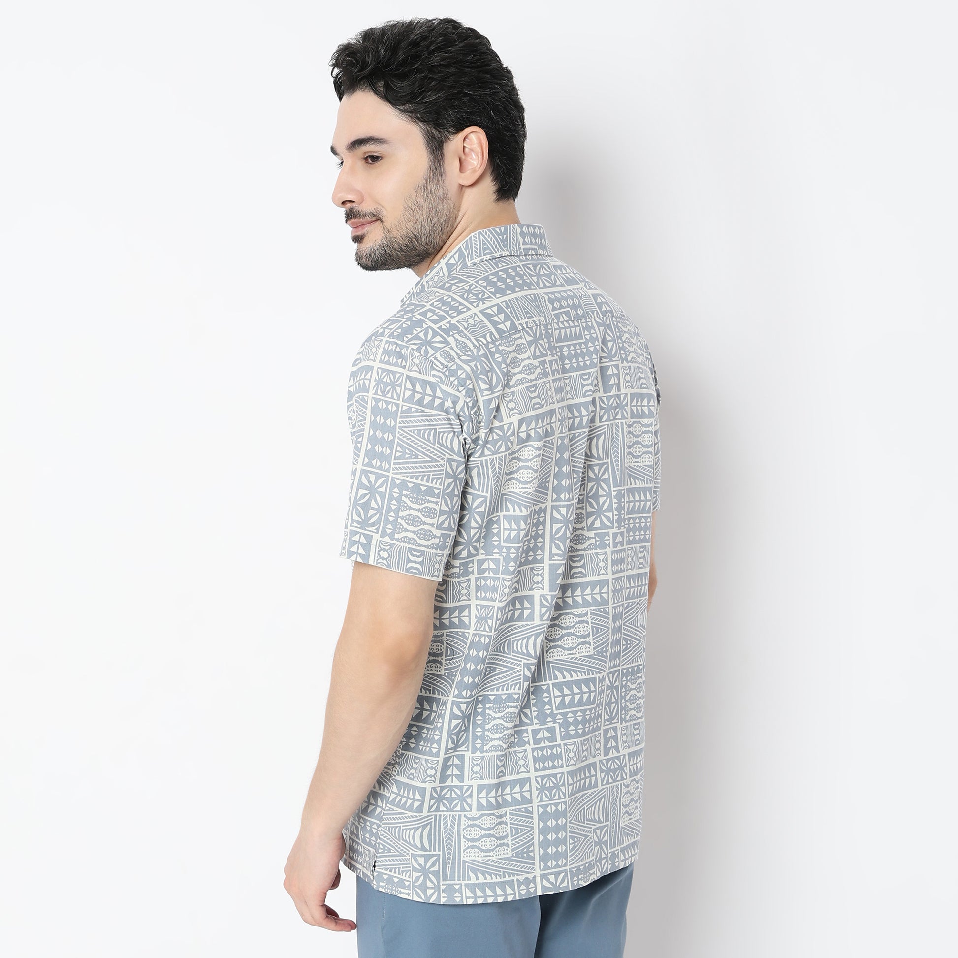 Regular Fit Printed Shirt Collar Shirt