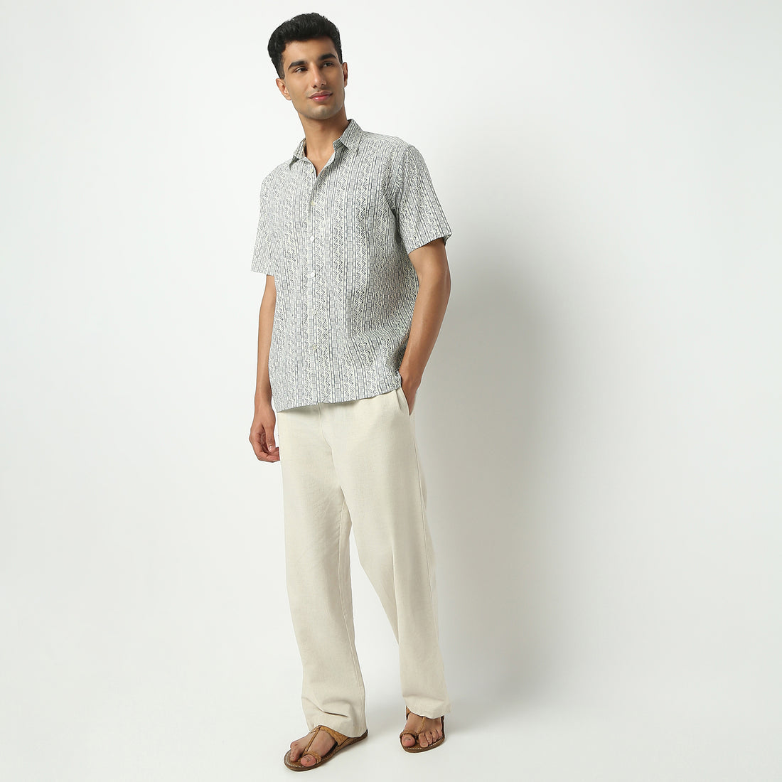 Regular Fit Printed Shirt Collar Shirt