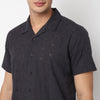 Camp Collar Cuban Schiffli Shirt Half Sleeve Shirt