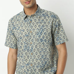Regular Fit Printed Shirt Collar Shirt
