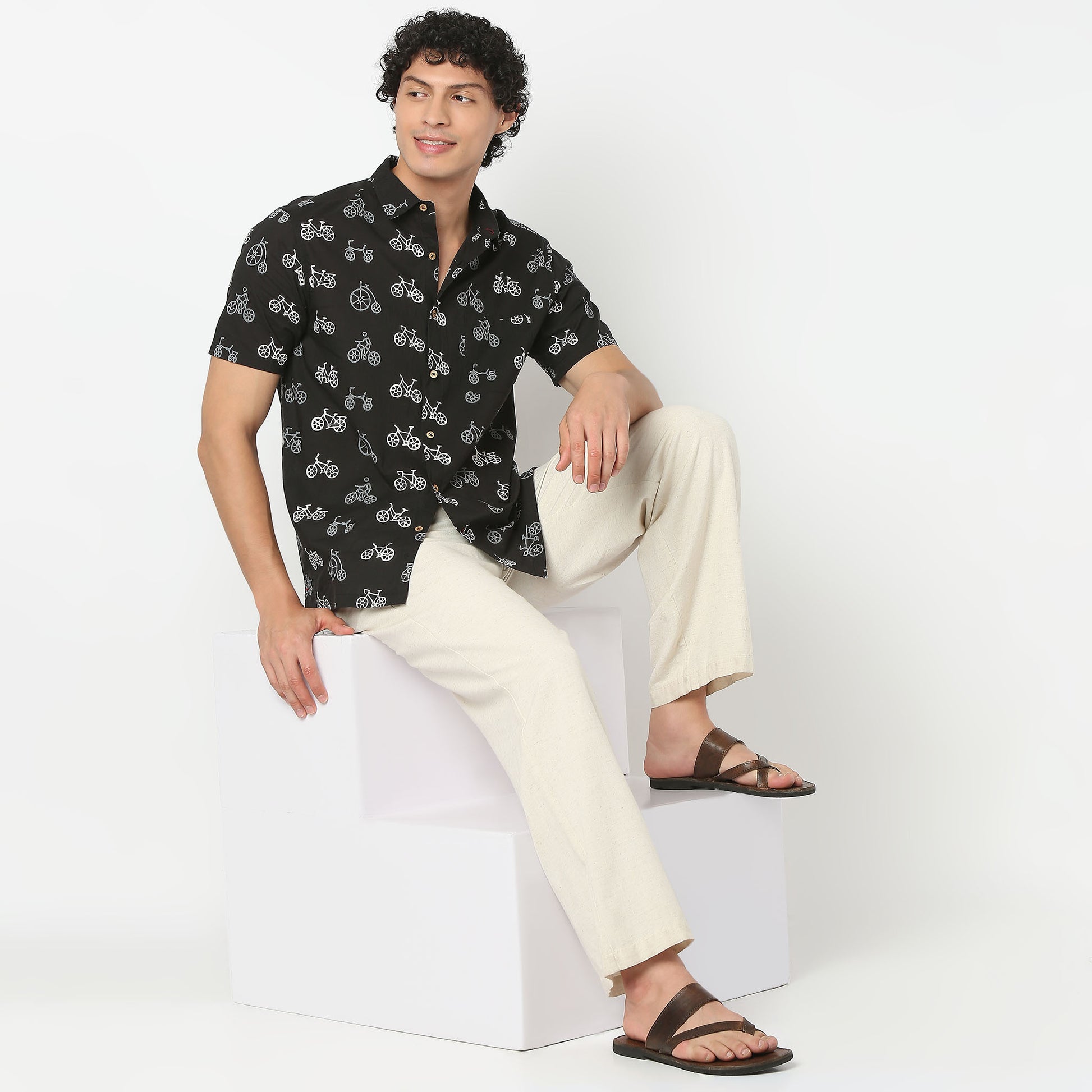 Collar Short Length Printed Shirt