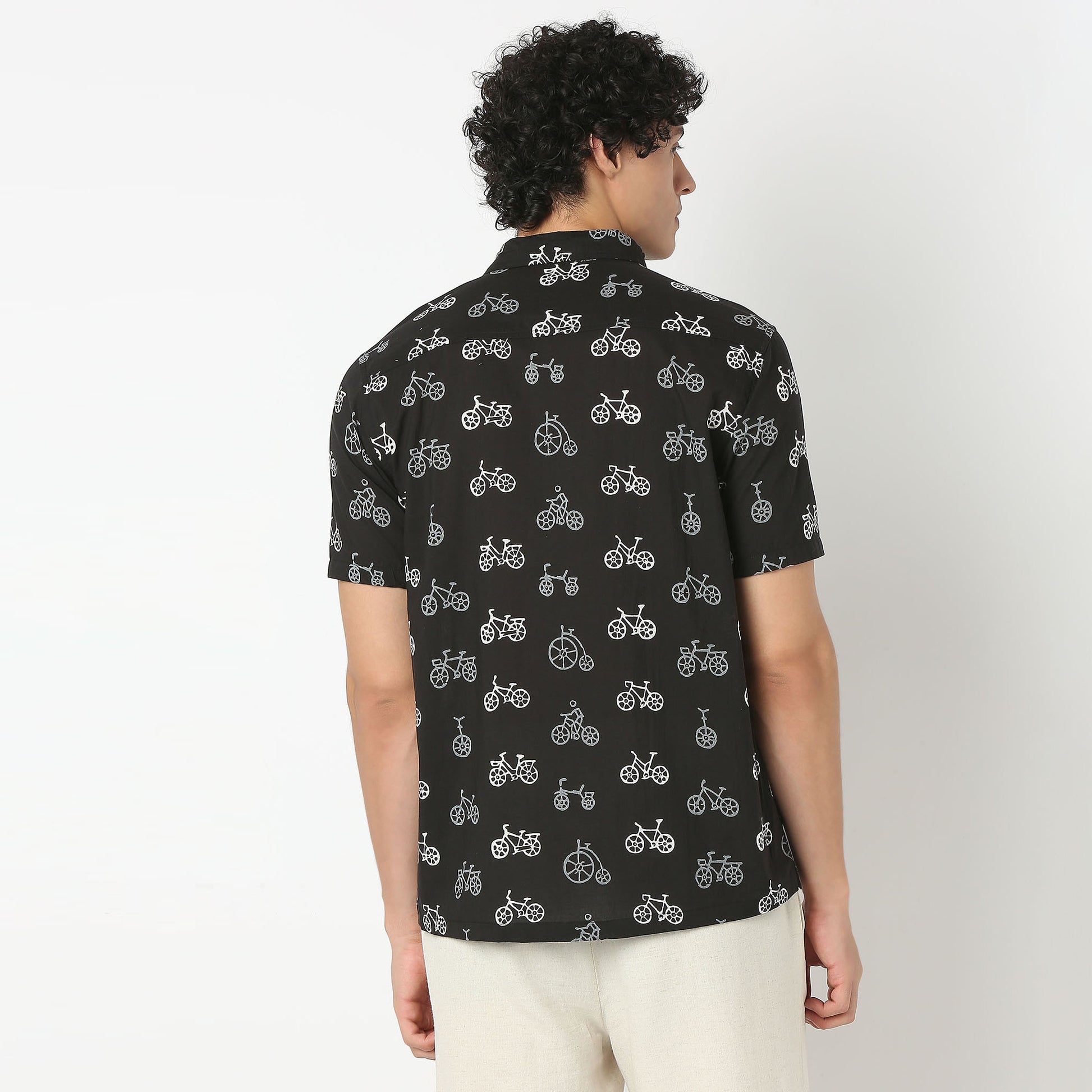 Collar Short Length Printed Shirt